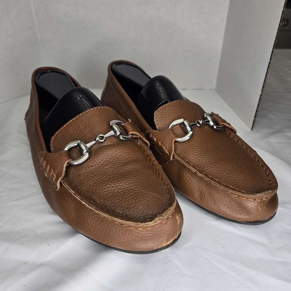 Kelly & Katie Whiskey Brown Leather Driving Loafers Kai Womens 8M Preppy Coastal